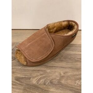 Old Friend Adjustable Wrap Slippers M12-13 Leather Sheepskin Cabin Core Mens